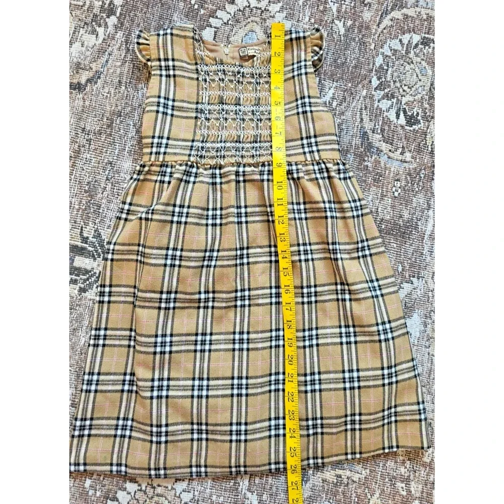 Kinloch Anderson Tartan Plaid Dress Girls 110 Smocked Lined Classic Scotland